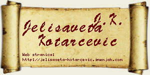 Jelisaveta Kotarčević vizit kartica